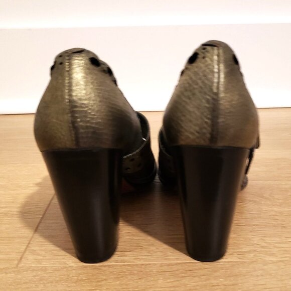 Rocco P Leather Metallic Heels - Picture 3 of 4